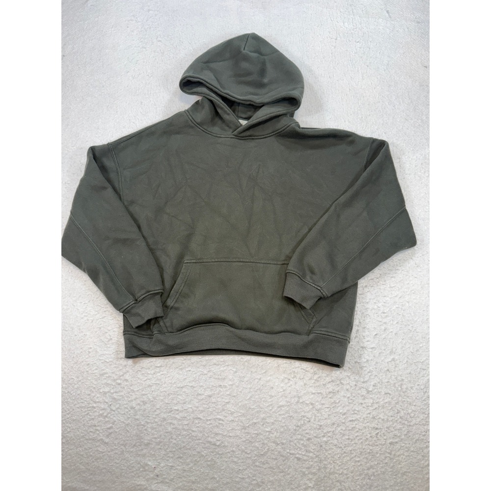 Brooklyn Cloth Originals Boxy Hoodie Mens Small Green Fleece Sweatshirt 100765
